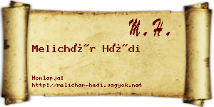 Melichár Hédi névjegykártya